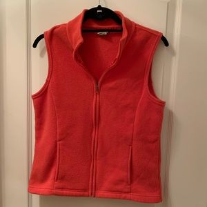 L.L.Bean Orange Fleece Vest EUC